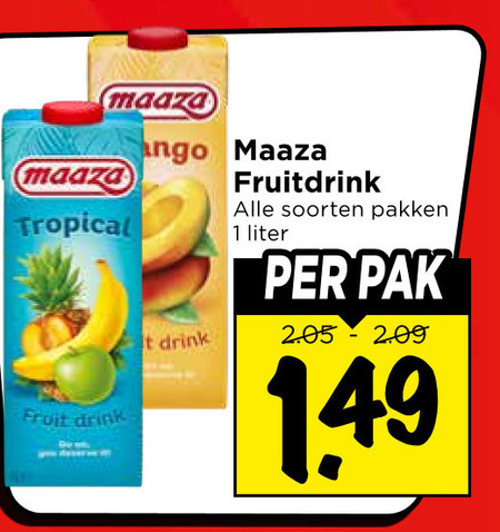 Maaza   fruitdrank folder aanbieding bij  Vomar - details