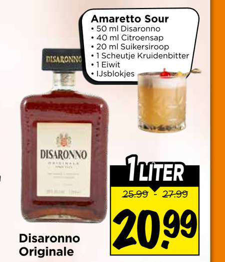 Disaronno   amaretto folder aanbieding bij  Vomar - details