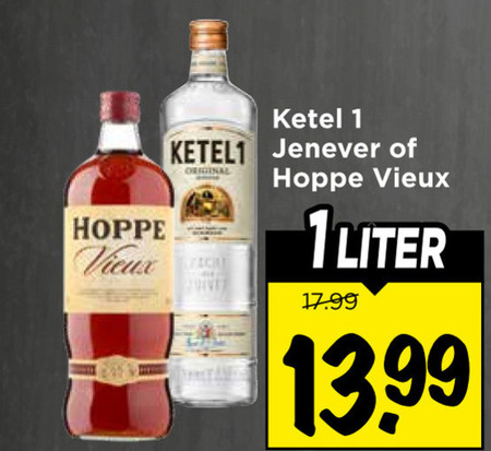 Hoppe   vieux, jenever folder aanbieding bij  Vomar - details