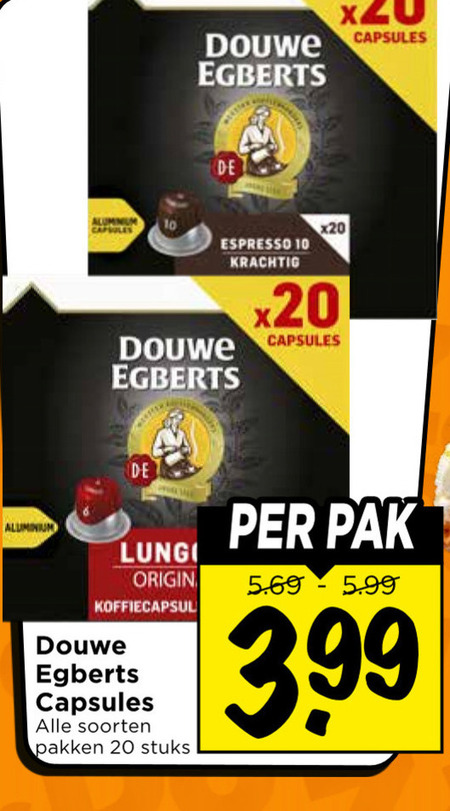 Douwe Egberts   koffiecups folder aanbieding bij  Vomar - details