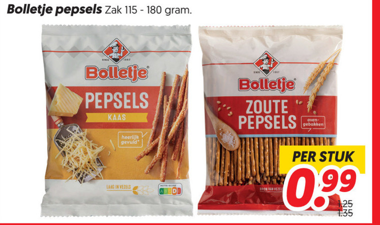 bolletje zoutjes 25 180 1867 pepsels zak kaas gevuld zoute le oven gebakken stuk 1 35 laag vezels vezel folder aanbieding bij Dekamarkt Bolletje zoutje folder aanbieding bij Dekamarkt - details