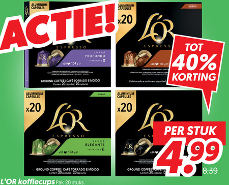 Douwe Egberts L Or   koffiecups folder aanbieding bij  Dekamarkt - details