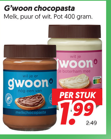 Gwoon   chocoladepasta folder aanbieding bij  Dekamarkt - details