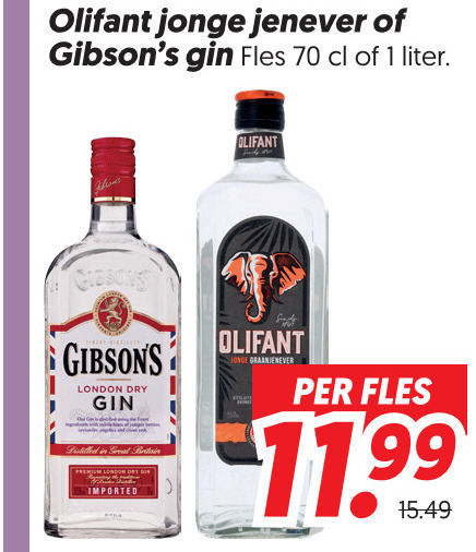 Olifant   gin, jenever folder aanbieding bij  Dekamarkt - details