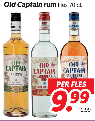 Old Captain   rum folder aanbieding bij  Dekamarkt - details