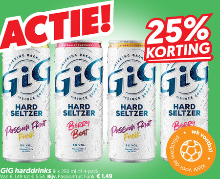 Gig   hard seltzer folder aanbieding bij  Dekamarkt - details