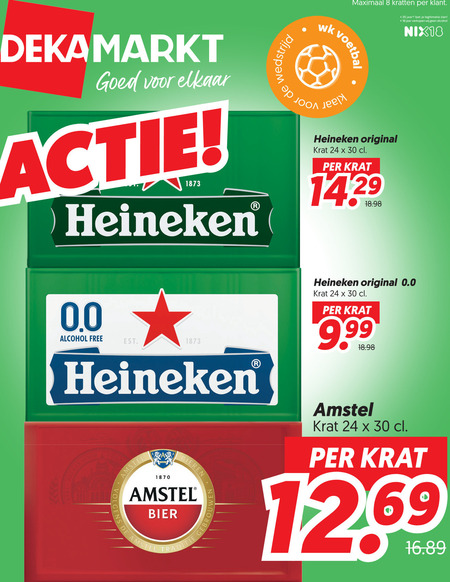 Amstel   alcoholvrij bier, krat bier folder aanbieding bij  Dekamarkt - details