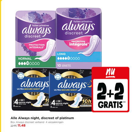 Always   maandverband, inlegkruisjes folder aanbieding bij  Jumbo - details