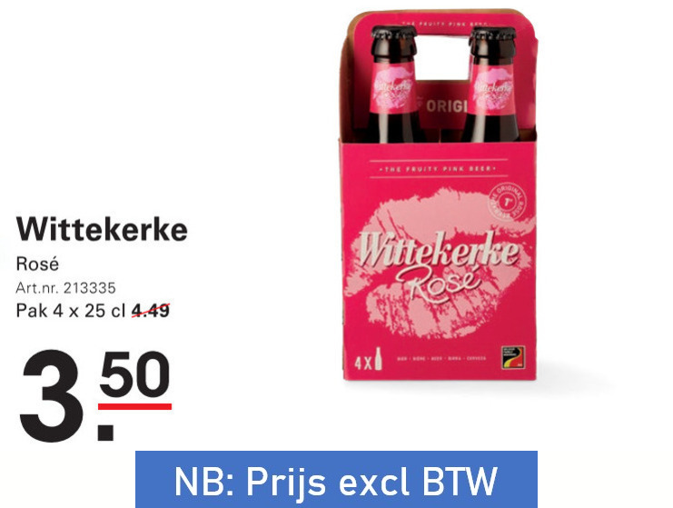Wittekerke   rose bier folder aanbieding bij  Sligro - details