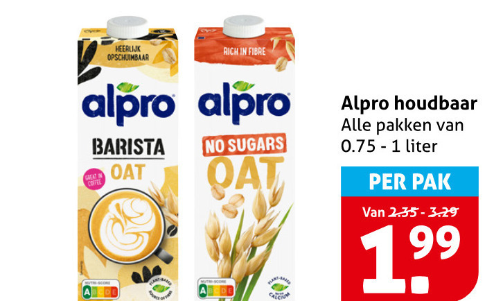 Alpro   soja melk folder aanbieding bij  Hoogvliet - details