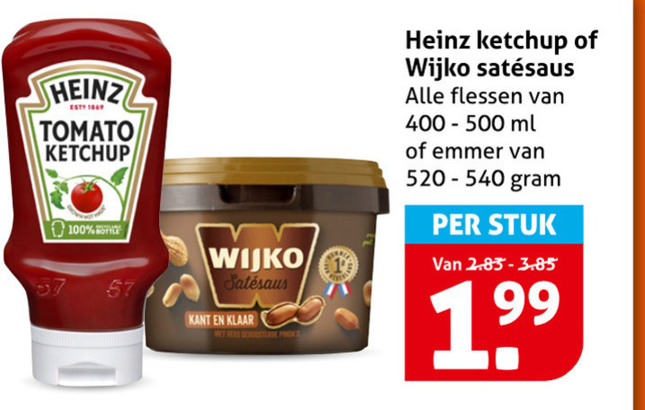Wijko   satesaus, tomatenketchup folder aanbieding bij  Hoogvliet - details