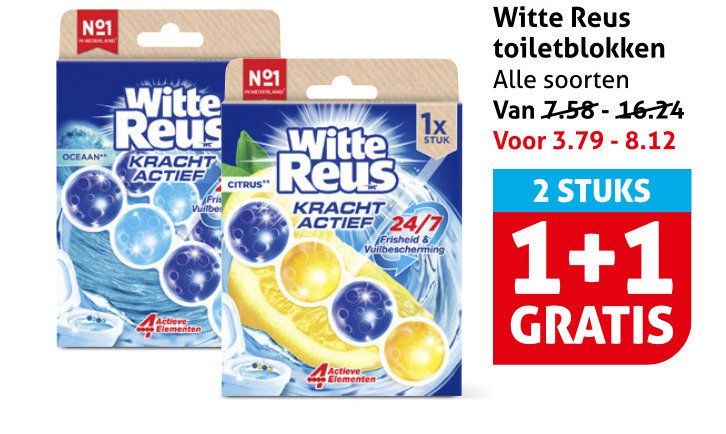 Witte Reus   toiletblok folder aanbieding bij  Hoogvliet - details