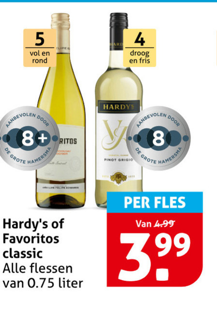 Favoritos   witte wijn folder aanbieding bij  Hoogvliet - details