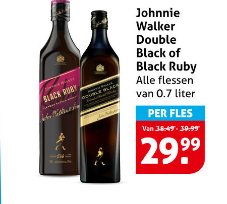 Johnnie Walker   whisky folder aanbieding bij  Hoogvliet - details