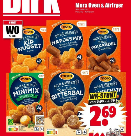 Mora   bitterballen, snack folder aanbieding bij  Dirk - details