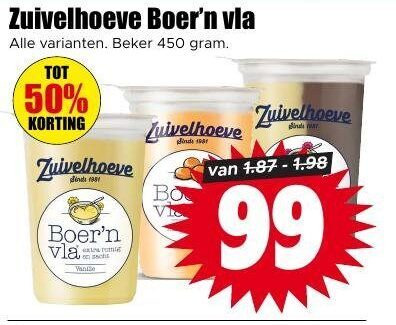 Zuivelhoeve   vla folder aanbieding bij  Dirk - details