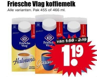 Friesche Vlag   koffiemelk folder aanbieding bij  Dirk - details