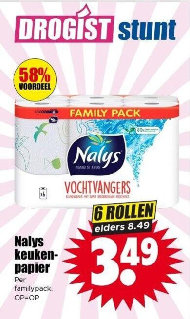 Nalys   keukenpapier folder aanbieding bij  Dirk - details