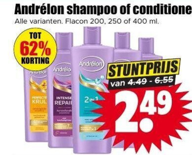 Andrelon   shampoo, conditioner folder aanbieding bij  Dirk - details