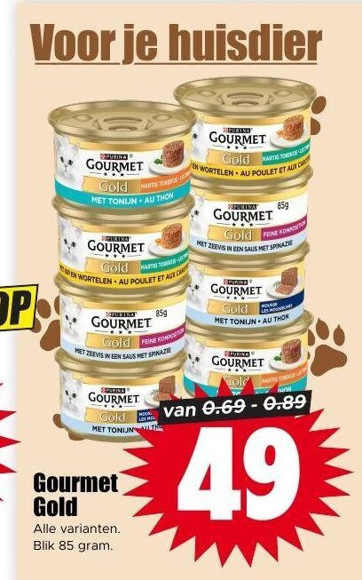 Gourmet   kattenvoer folder aanbieding bij  Dirk - details