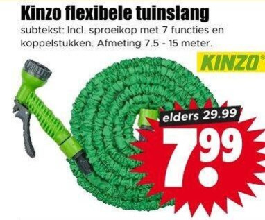 Kinzo   tuinslang folder aanbieding bij  Dirk - details