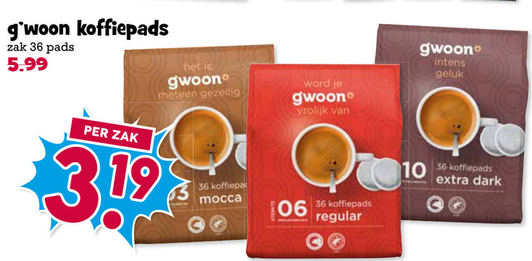 Gwoon   koffiepad folder aanbieding bij  Boons&nbsp;Markt - details