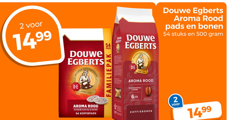 Douwe Egberts   koffiebonen, koffiepad folder aanbieding bij  Trekpleister - details