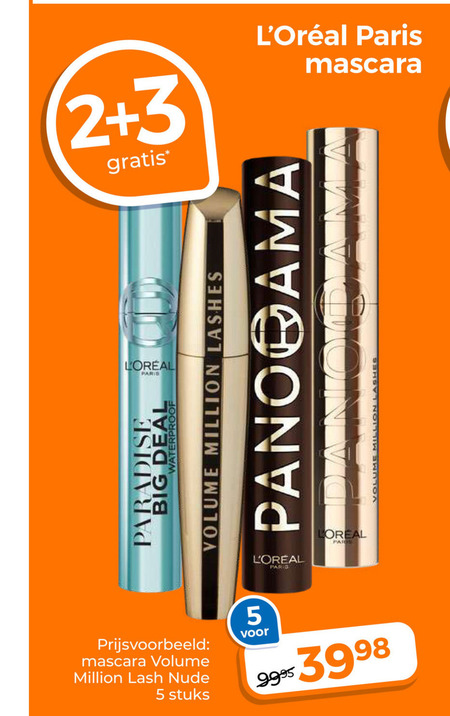 L Oreal   mascara folder aanbieding bij  Trekpleister - details