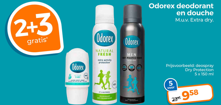 Odorex   douchegel, deodorant folder aanbieding bij  Trekpleister - details