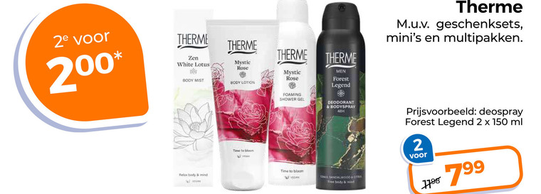 Therme   deodorant, douchegel folder aanbieding bij  Trekpleister - details
