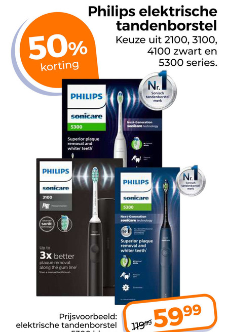Philips   electrische tandenborstel folder aanbieding bij  Trekpleister - details