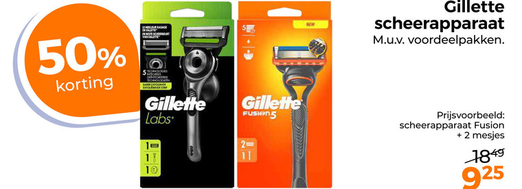 Gillette   heren handscheerapparaat folder aanbieding bij  Trekpleister - details