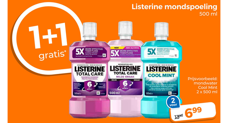 Listerine   mondwater folder aanbieding bij  Trekpleister - details