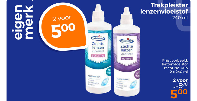 Trekpleister Huismerk   contactlensvloeistof folder aanbieding bij  Trekpleister - details