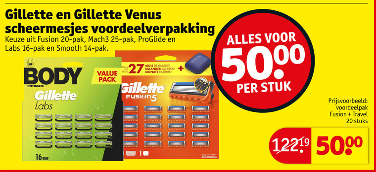 Gillette   scheermesjes folder aanbieding bij  Kruidvat - details