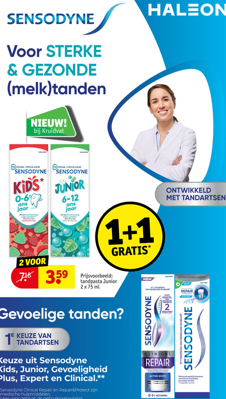 Sensodyne   tandpasta folder aanbieding bij  Kruidvat - details