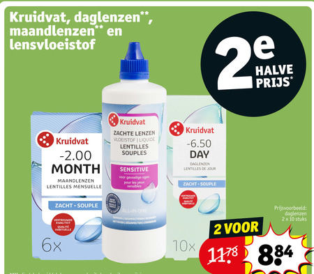 Kruidvat Huismerk   maandlenzen, contactlensvloeistof folder aanbieding bij  Kruidvat - details