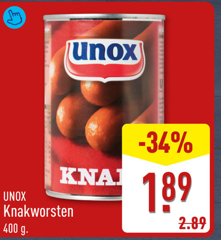 Unox   knakworst folder aanbieding bij  Aldi - details