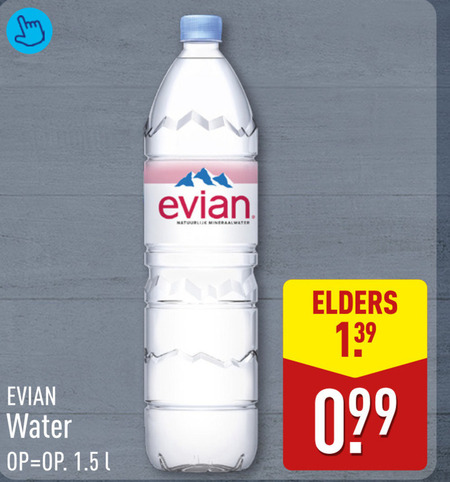 Evian   mineraalwater folder aanbieding bij  Aldi - details