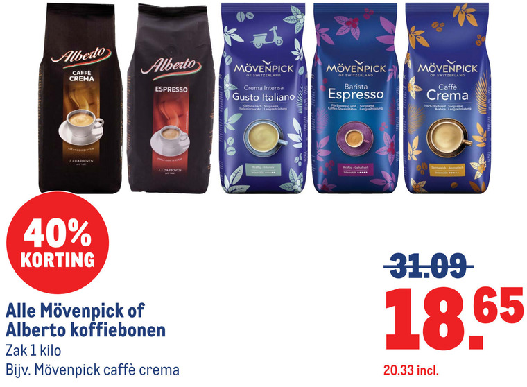 Movenpick   koffiebonen folder aanbieding bij  Makro - details