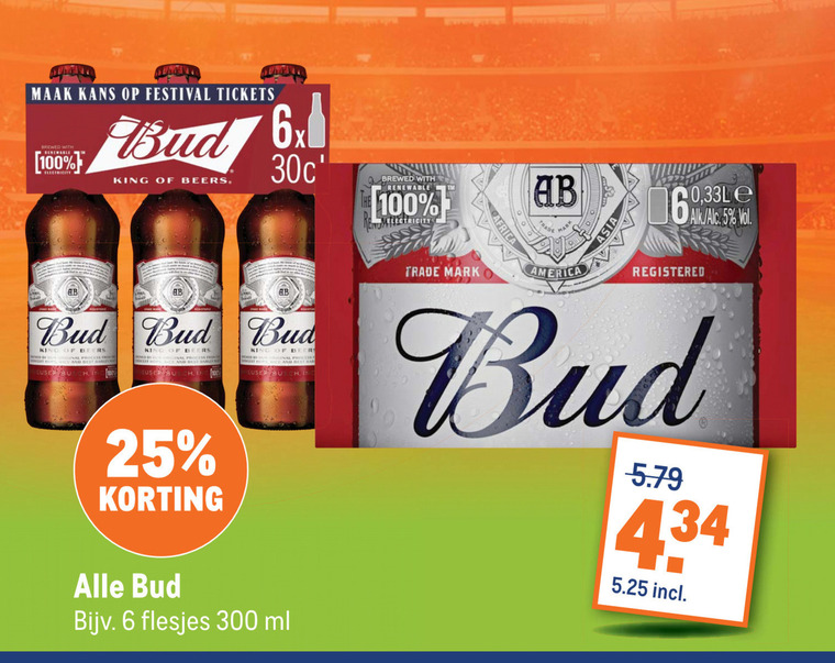 Bud   blikje bier folder aanbieding bij  Makro - details