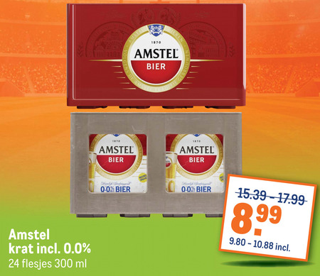 Amstel   krat bier, alcoholvrij bier folder aanbieding bij  Makro - details