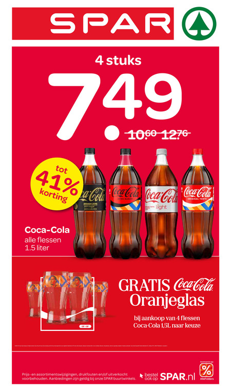 Coca-Cola   cola folder aanbieding bij  Spar - details