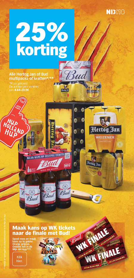 Bud   blikje bier, speciaalbier folder aanbieding bij  Albert&nbsp;Heijn - details