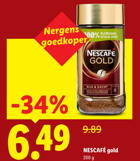 Nescafe   oploskoffie folder aanbieding bij  Lidl - details