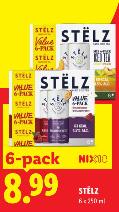 Stelz   hard seltzer folder aanbieding bij  Lidl - details