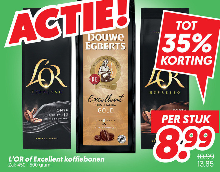 Douwe Egberts L Or   koffiebonen folder aanbieding bij  Dekamarkt - details