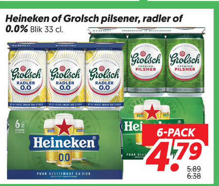 Grolsch   blikje bier folder aanbieding bij  Dekamarkt - details