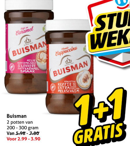Buisman   oploskoffie folder aanbieding bij  Hoogvliet - details