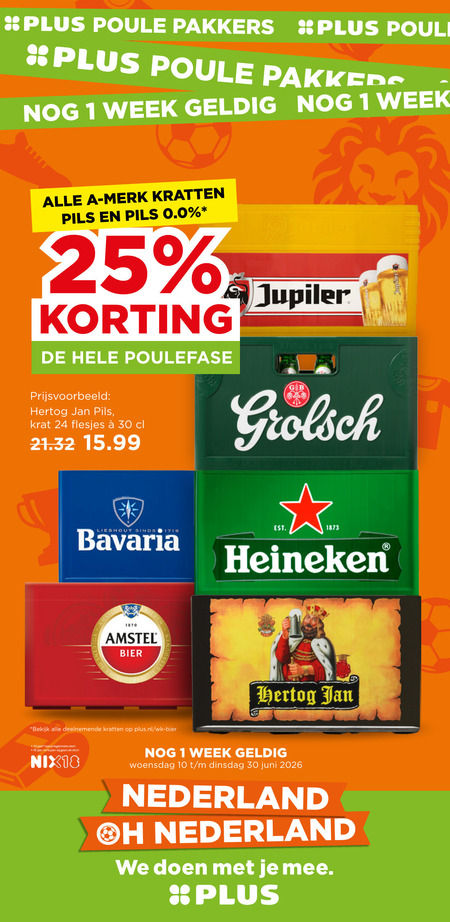 Grolsch   krat bier folder aanbieding bij  Plus - details